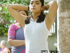 Rashmika mandanna yummy armpits show kannada telugu actress